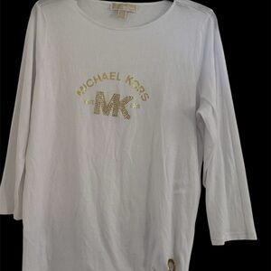 3 for $25 Michael Kors Gold logo Rhinestone long sleeve t shirt ties on side